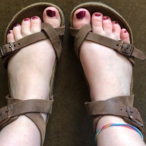 Ankle strap brown Birkenstock’s